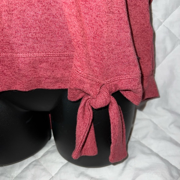 Hyba Hooded Tie Batwing Short Sleeve Sweater - Picture 2 of 10